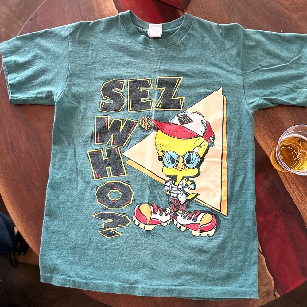 Vintage Warner Bros. Teal Tweety Short Sleeve Tee